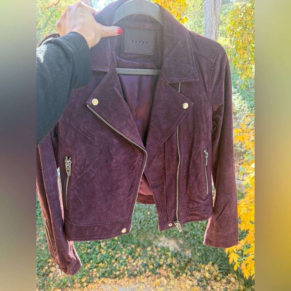 BLANKNYC Suede Moto Jacket size Small S in Eggplant